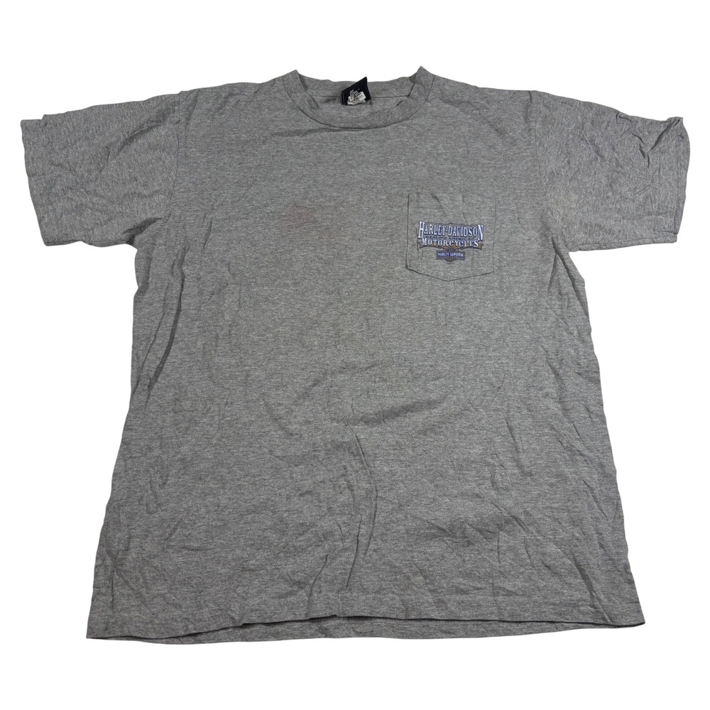 Harley Davidson T Shirt Pocket Tee Wildwood NJ Gray L